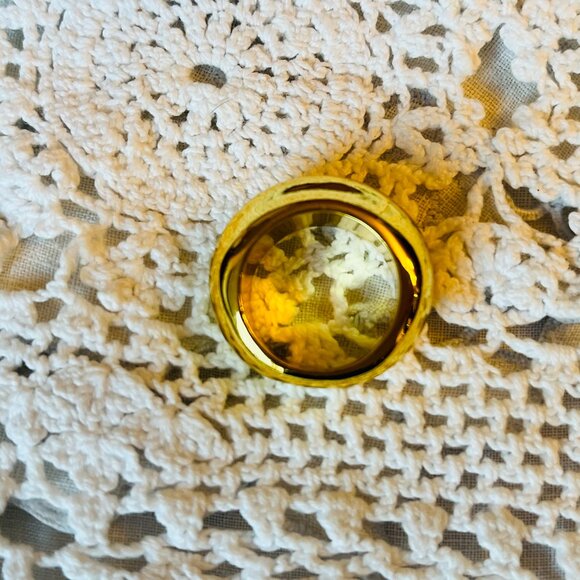 18K Gold Plated Dome Ring Size 6 Oma The Label The Haddy Ring - Picture 8 of 12